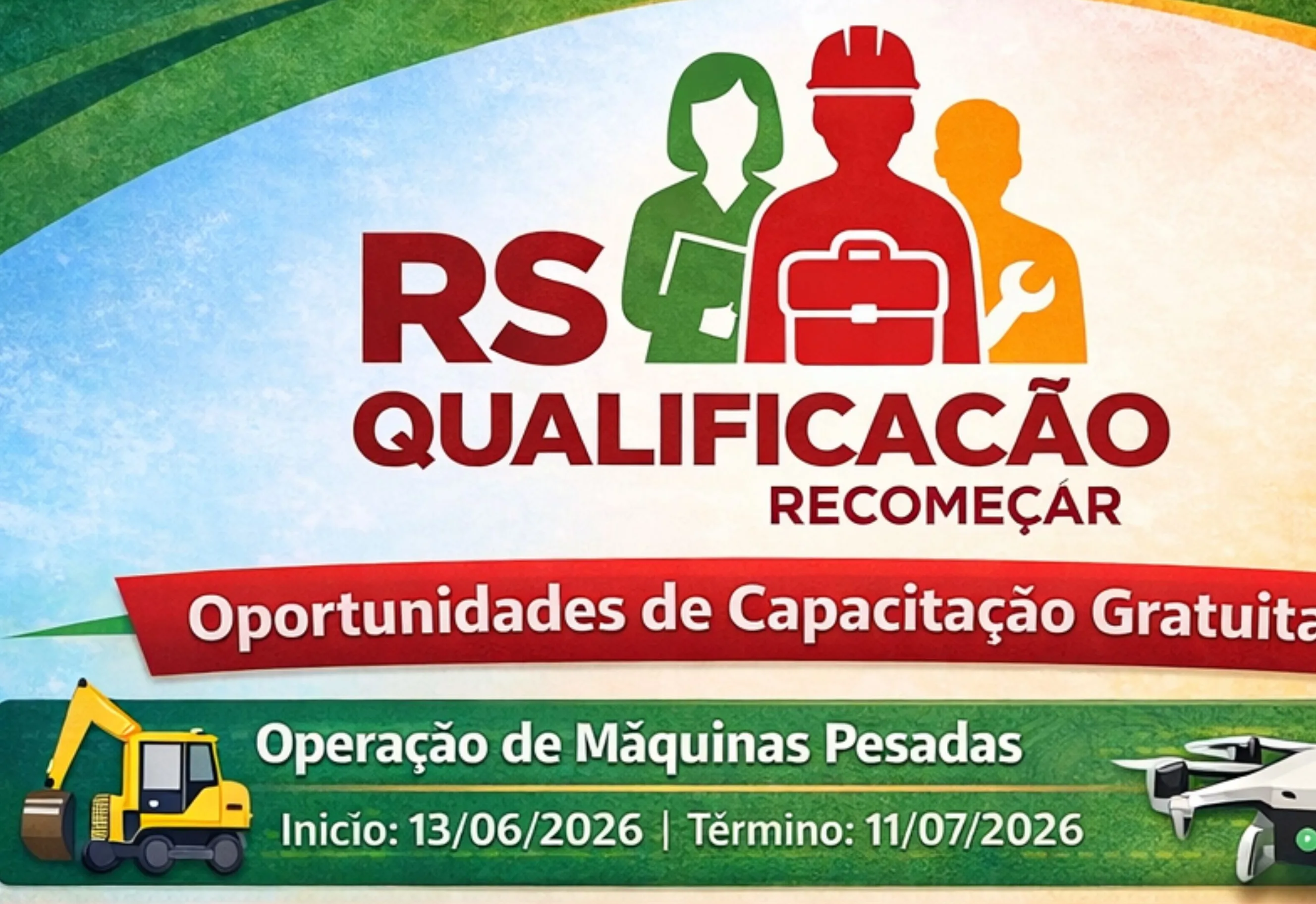 ATENÇÃO, COMUNIDADE! ABERTAS AS INSCRIÇÕES para o curso de Operação de Máquinas Pesadas
